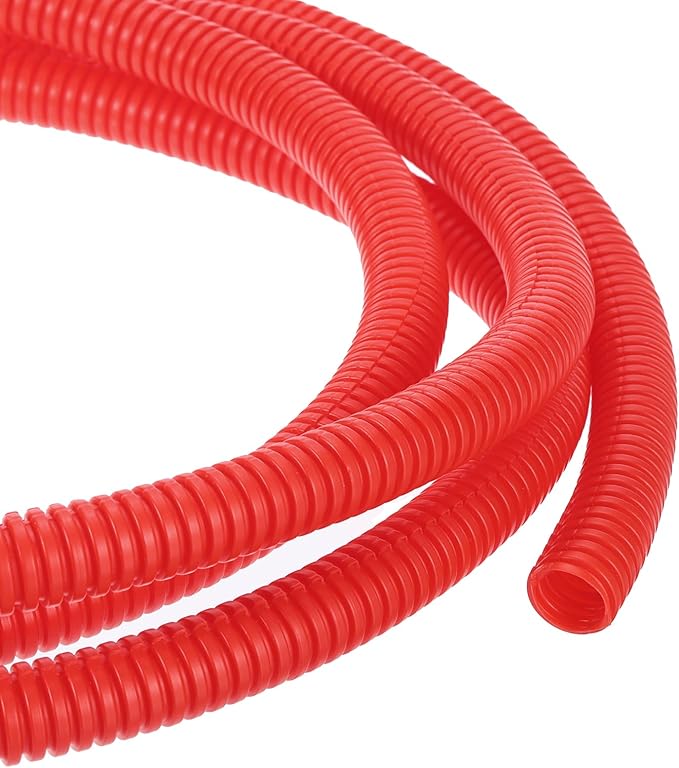DMiotech 10ft Wire Loom Split Tubing 1/2 Inch(12.7 Mm) ID, Cord Protectors from Pet Flexible Conduit Cable Management for Office, Home, Garden, Red