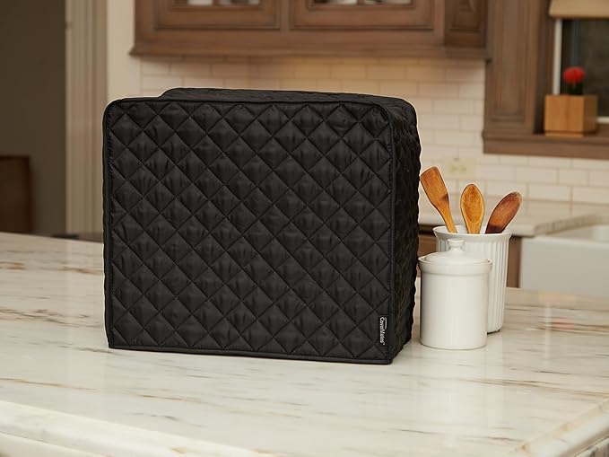 Covermates Keepsakes Rectangular Appliance Cover – Quilted Kitchen Appliance Cover for Countertop Storage – Dust Protection – Stain Resistant – Washable – Slip-On Appliance Design, Black