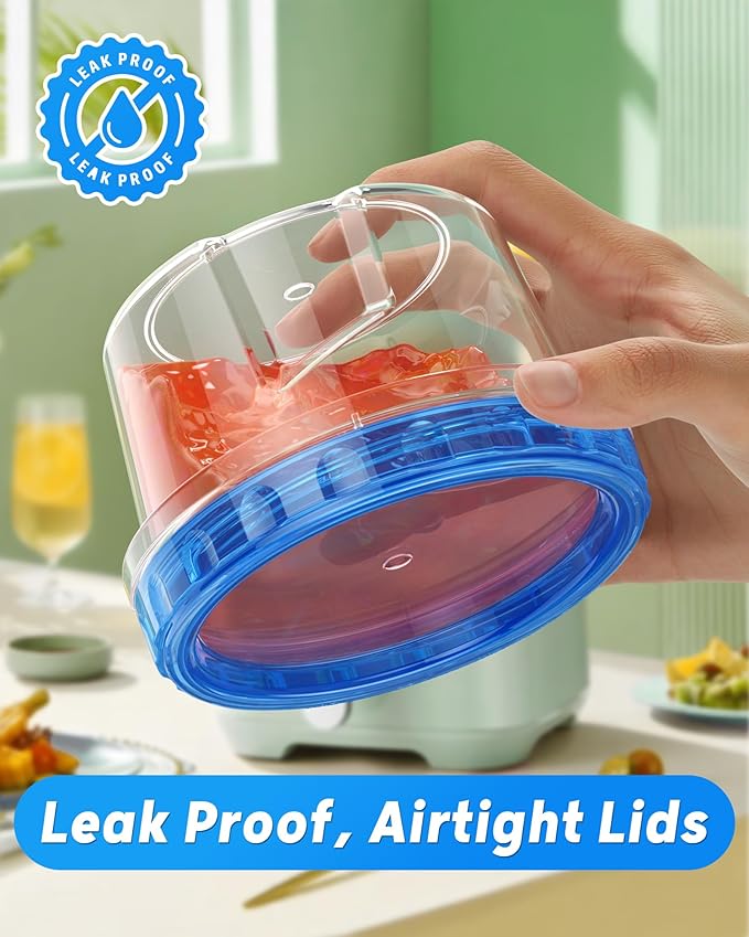 BiuLeon 6 Pack-17oz Freezer Storage Containers, Plastic Food Storage Containers with Twist Top Lids, BPA Free and Reusable Soup Containers with Lid, Microwave and Dishwasher Safe