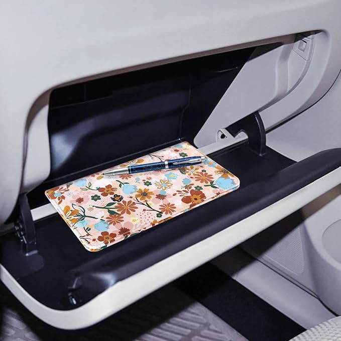 CoBak Car Registration and Insurance Holder | Vehicle Glove Box Organizer, Auto Truck Compartment Document Case with Magnetic Closure for Insurance & Driver License