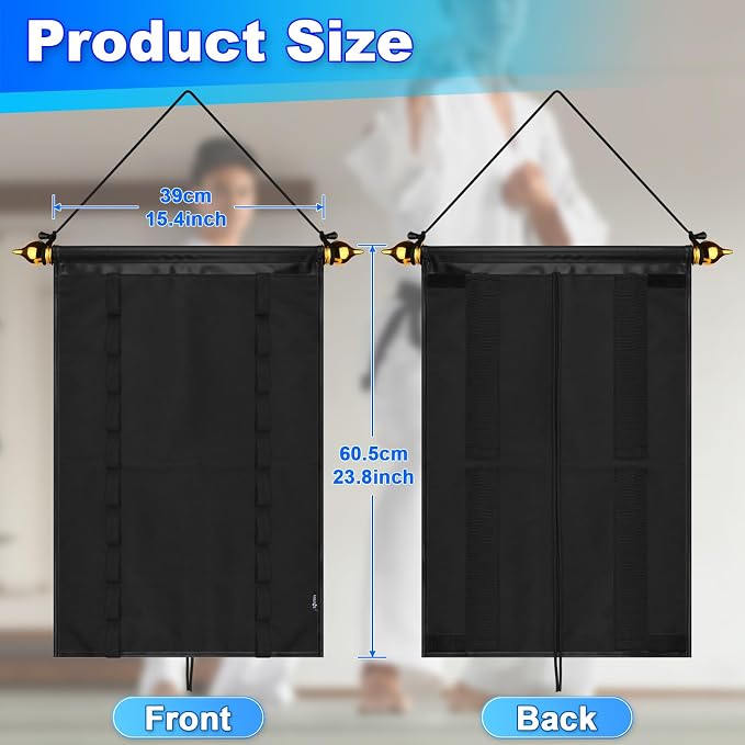 Cosmos Karate Belt Display Rack Holds 10 Belts, Taekwondo Belt Display Holder, Martial Arts Belt Organizer, Folding Design, Jiu Jitsu Belt Hanging Holder for Martial Arts Learners, Belt NOT Included