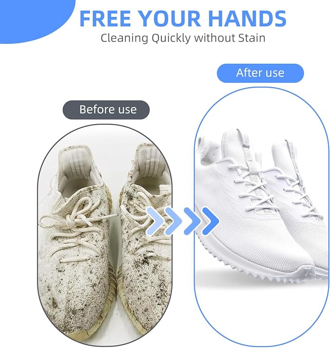 Shoe Washing Bag for Washing Machine,Fluffy Fibers Keep 360° Wrap-around Cleaning,2PCS Laundry Shoe Bag for Washer and Dryer,Invisible Zipper Side Opening Reusable Shoe Washing Bag for All Shoes
