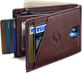 Wallet for Men, Slim Pop Up Card Holder with RFID Blocking, Minimalist Bifold Wallet with 9 Card Slots, ID Window and Cash Pocket, Metal Flip Case with Magnetic Closure, Gift Box