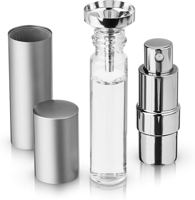 True Martini Atomizer Bar Mister – Spray Bottle for Gin & Vodka Martinis, Refillable Vermouth Spritzer for Bitters and Absinthe, Travel Perfume & Essential Oils Sprayer, Glass Canister with Funnel