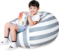 Lukeight Stuffed Animals Storage Bean Bag Chair Cover Only (Ships Empty, No Filling) - Velvet YKK Zipper Beanbag Cover for Kids and Big kids, Washable Plush Toy Organizer, X-Large 30" D x 18" H