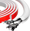 39" Silicone Cord Hider for Wall Mount TV,Large Self-Adhesive Cable Hider for 2-3 Cords,Cable Management Under Desk,Cord Organizer,Cable Raceway Home & Office Trim,Cord Concealer Channel,White