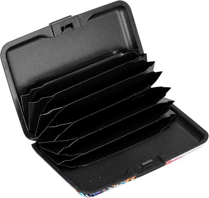 ELFISH RFID Blocking Credit Card Protector Aluminum ID Case Hard Shell Business Card Holders Metal Wallet for Men or Women (Big Eye)