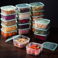 LivLab Mker 40 PCS Meal Prep Containers with Lids - Freezer Food Storage Containers Bpa-Free Reusable Lunch Boxes for Leftovers, Salad, Fruits, Snack - 20 Sets | 20 fl oz | 2.5 Cups