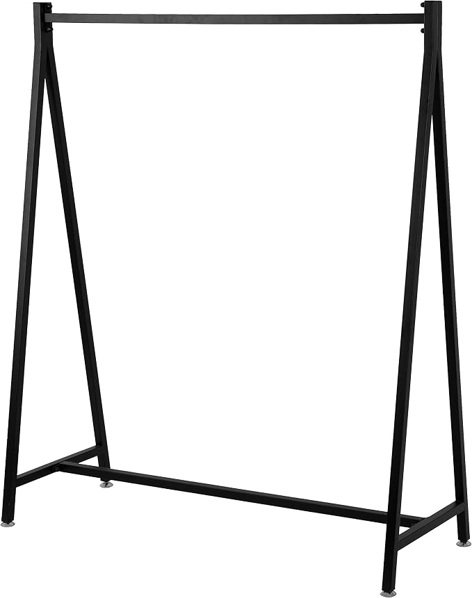 MyGift 47 Inch Black Metal A-Frame Clothing Rack Heavy Duty Wardrobe Stand | Industrial A-Frame Design, Commercial Grade Construction, Freestanding Storage, Retail Display, Bedroom Organization