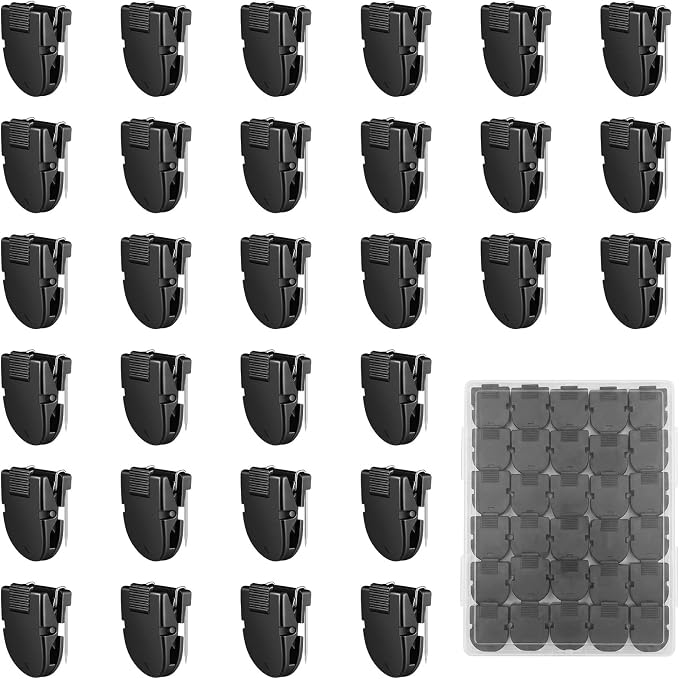 30Pcs Cubicle Clips for Fabric Walls, Black Cubicle Accessories | for Fabric Partition Wall Push Pin Style Clips for Hanging Photos Notes Memos Data Cables,Office Bulletin Board Clips