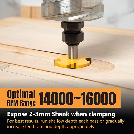 POWERTEC Slab Flattening Router Bit, CNC and Surfacing Router Bit 1/2 Shank, 2" Diameter, 1/2" Cutting Depth, Router Planer Bit - Perfect for Spoilboard Surfacing, Wood Milling Planing - 2PK, 73055-P2