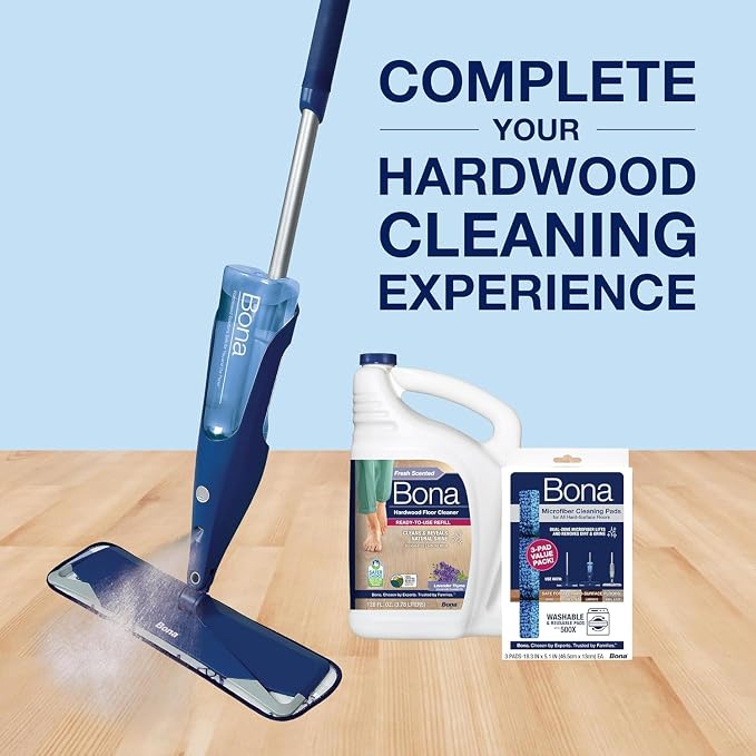 Bona Hardwood Floor Cleaner Refill - 96 fl oz - Lavender Thyme Scent | Residue-Free Floor Cleaning Solution Spray Mop and Spray Bottle Refill - For Wood Floors