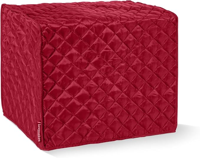 Covermates Keepsakes Rectangular Appliance Cover – Quilted Kitchen Appliance Cover for Countertop Storage – Dust Protection – Stain Resistant – Washable – Slip-On Appliance Design, Red