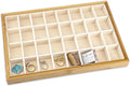 The Display Guys - Stackable Jewelry Tray and Organizer - for Drawers, Dressers, Store Display (32 Compartments, Bamboo Suede)