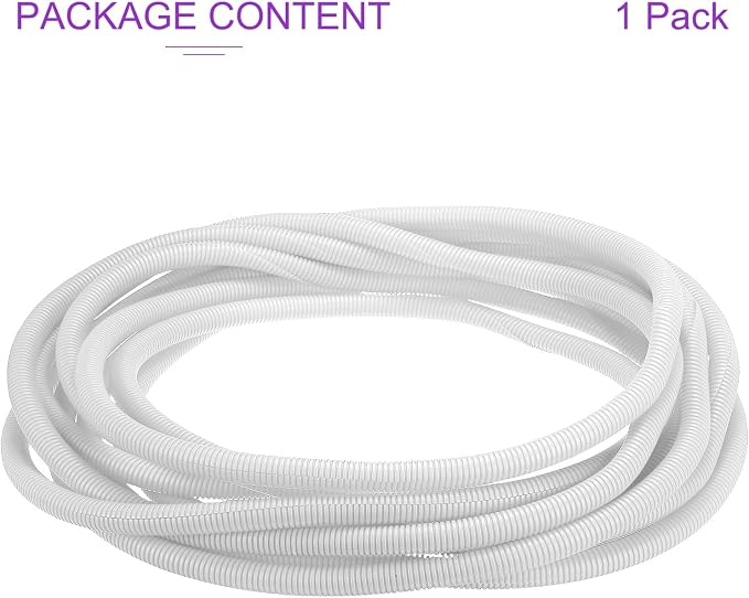 DMiotech 10ft Wire Loom Split Tubing 3/4 Inch(19.1mm) ID, Cord Protectors from Pet Flexible Conduit Cable Management for Office Home Garden, White