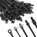 Armpow 210 PCS Automotive Installation Black Push Mount Cable Zip Ties Assorted Sizes, Heavy Duty Self-Locking UV Resistant Wire Ties - For Indoor Wire Bundling, Construction, Automotive