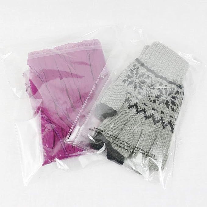The Elixir Packaging 100 Count 11 x 14 Clear Poly Bag with Suffocation Warning Reclesable Transparent Plastic Tote Backpack Mailer Bag, Food Grade Material, 1.5 Mil Thickness