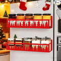 JarThenaAMCS 2Pcs Christmas Magnetic Spice Rack for Refrigerator Red Xmas Tree Metal Basket Shelf Seasoning Storage Organizer Holder for Home Kitchen Fridge Decor Accessories