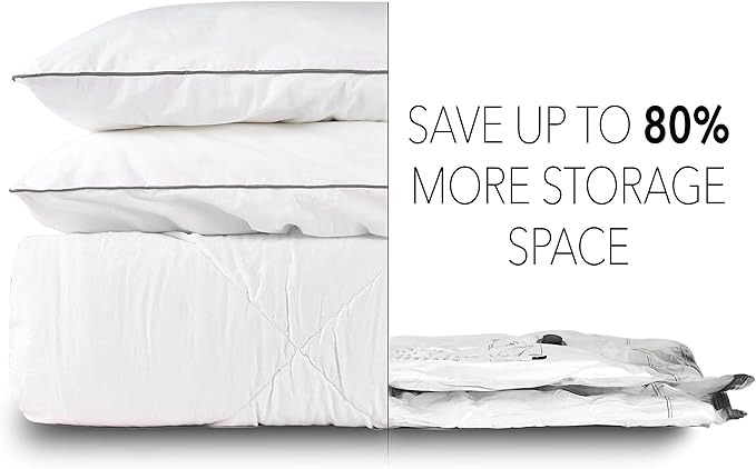 SpaceAid Vacuum Storage Bags, Space Saver Sealer Compression Bags for Comforters, Blankets, Pillows, Bedding, Clothes (Large 3 Pack)