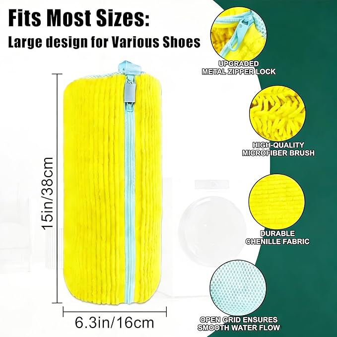 9PCS Shoes Washing Machine Bag Kit,Include Reusable 2PCS Washing Shoes Bag,5PCS Clear Waterproof Travel Shoes Bags（15.7 * 11.8'') and 2PCS Drying Racks,Laundry Shoes Bag for Sneakers and Canvas Shoes