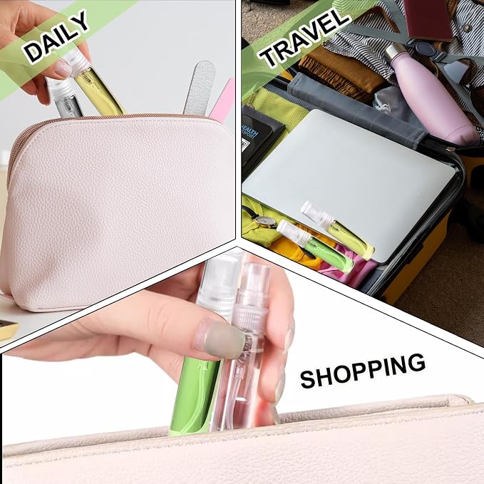 Refillable 5ml Mini Glass Spray Bottle, 10 Pcs Travel Size Perfume Atomizer for Refilling & Sampling, Empty Small Essential Oil Sprayer Containers, Leak Proof Mist Bottles for Travel