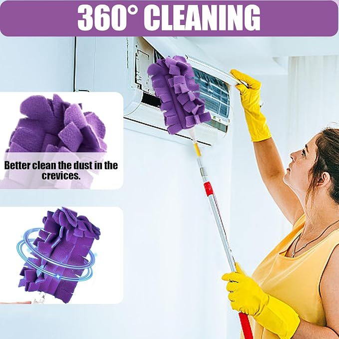 Reusable Swiffer Duster,Duster Refills,Reusable Dusters for Cleaning,8Pcs | Compatible with Swiffer Hand,360° Heavy Duty Fleece Duster Refills Washable for Cleaning Ceiling Fan Window Kitchen