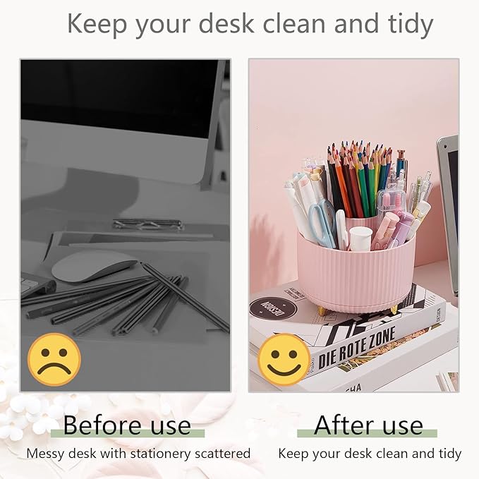 suniya Office Supplies,Desk Accessories,with Stapler,Tape Dispenser,Staple Remover,Scissor,Ballpoint Pen,Sticky Notes,Clear Tape,Staples,Desk Organizer,Ruler,Binder,Best Gift Set(Pink)