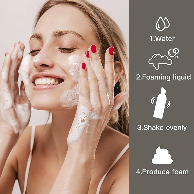 Travel Foam Pump Bottle - 2oz Empty Foaming Soap Dispenser for Lash Shampoo - Plastic Small Mousse Container Mini Travel Size - Refillable Eyelash Wash Cleanser Foamer 60ml Black Transparent