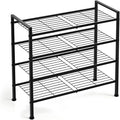 4-Tier Shoe Rack,Metal Simple Narrow Shoe Storage | Organizer Shelf for Closet,Entryway, Bedroom,Garage (Black, 4 Tier)