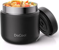 DaCool Kids Thermo for Hot Food Vacuum Stainless Steel Insulated Food Jar 13 OZ Kids Food Thermo Insulated Lunch Container Bento for School Picnic Travel Outdoors,LeakproofBPA Free, Black