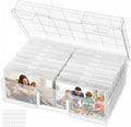 Lifewit 16 Pcs Photo Storage Box, Photo Albums 4x6 Pictures, Acid-Free Stackable Case with Labels, Trading Card Container for Sticker, Seed, Scrapbooking, Craft, Diamond Art, Classroom Supplies, Clear