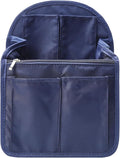 Surblue Backpack Organizer Insert Liner Hanging Travel Rucksack Purse and Handbag Insert Pocket, High-capacity Divider Foldable Nylon Shoulder Bag Organizer for Men and Women, (Navy, M)
