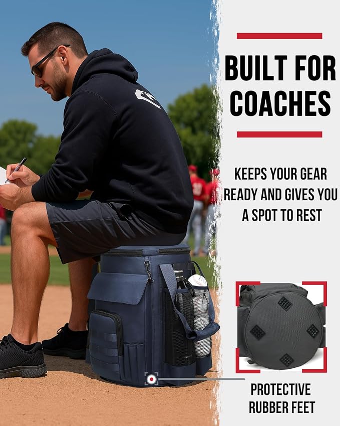 Baseball Bucket Bag, Softball Coaches Bags Fit 6 Gallon Buket, Baseball Coaching Accessories with Multiple Pockets