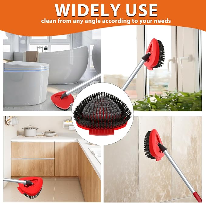 Fatmass Scrub Brush Mop Head Replacement Compatible with O Cedar EasyWring 1 Tank Spin Mop,New Upgrade Stiff Bristle Shower Brush Scrubbing Brush Cleaning Brush for Bathroom, Kitchen, Tub, Tile