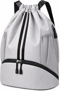 Hoedia Sports Drawstring Backpack - Swim Gym Bag for Women and Men | String Bag with Shoes Compartment and Wet Proof Pocket, Adjustable Wider Shoulder Strap, For Soccer, Basketabll, Volleyball