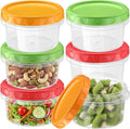 Sieral 6 Pack 8 oz Freezer Containers with Lids Reusable Deli Freezer Storage Containers Stackable Plastic Thick Twist Top Jars for Takeout Food Round Wide Mouth Lunch Snack (Green,Red,Yellow)