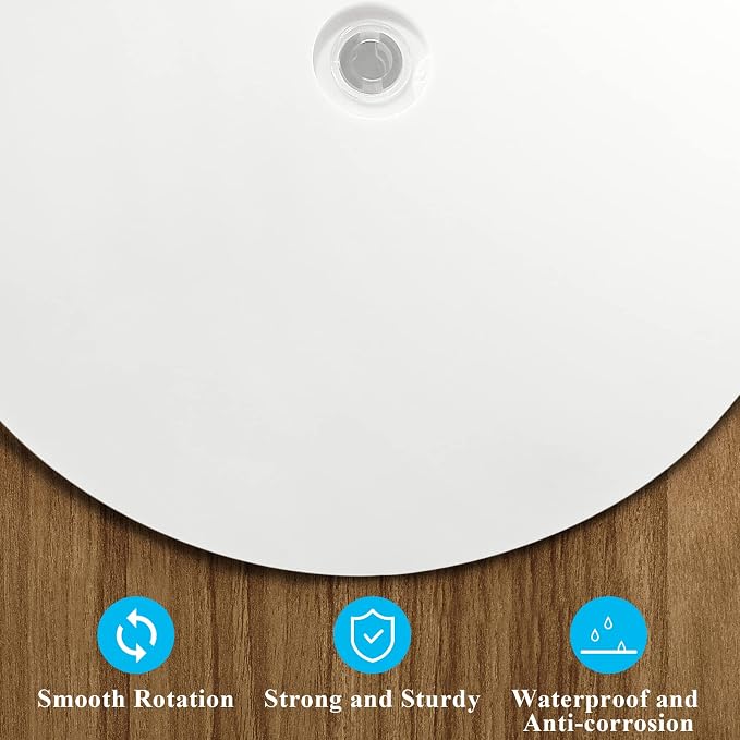 Jersvims 6 Inch Acrylic Turntable Platter, White, 2Pcs | Round Rotating Plate, For Kitchen Pantry Cabinet Desk Rack, Spice Cake Cookie Decorating