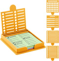 Sticky Note Holder with 5 Different Stencil & 100 Sheet Post It Notes, 3x3 inch Sticky Pads Dispenser with Line Box Drawing Template for Office and Home(COLOR:yellow)