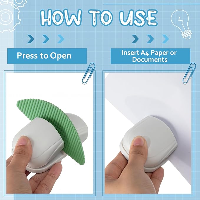 Faccito 4 Pcs Paper Holder Stand for Typing Non-Slip Mat Desktop Folder Document Holder with Anti-Slip Pads Portable Copy Stand Desktop Clamp for A4 Paper Office Reading (White,Blue,Red,Green)