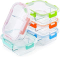 C CREST Glass Meal Prep Containers 2 Compartment Set, 5-Pack, 34oz | Glass Bento Boxes for Adults, Divided Glass Lunch Containers with Lids