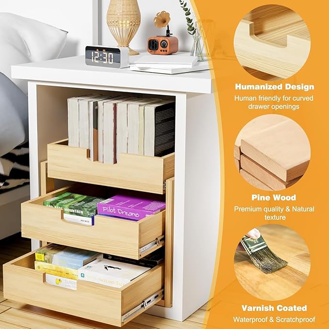 Pull Out Cabinet Organizer, 14''W×21''D Sliding Drawers for Cabinets, 3 Tier Soft Close Slide Out Wooden Pull out Drawers, Base Cabinet Organization for Kitchen, Pantry, Bathroom.