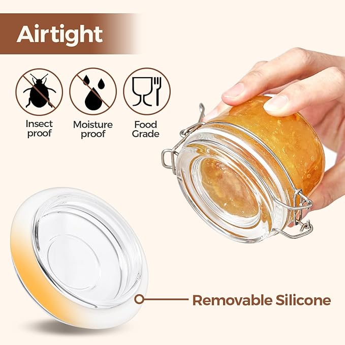 ComSaf Small Mason Glass Jars with Airtight Lids 4 oz 6 Pack Pantry | Herbs honey jam, Spice rack cabinet organization, Kitchen storage, Salt pepper chili, Wedding favors