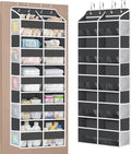 KEEGH 5 Tiers Over Door Organizer, Large Hanging Door Organizer, Dark Grey | High Load-Bearing Capacity, Large Capacity, 4 Sturdy Hooks, Over the Door Storage for Bedroom, Nursery, Bathroom and Pantry