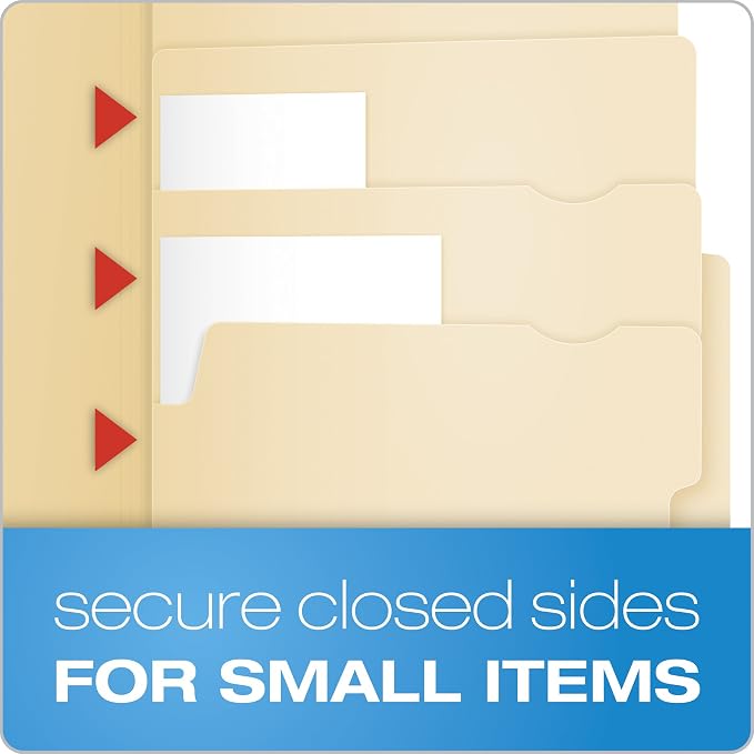 Pendaflex Divide It Up File Folders,Paper and Documents Organizer,Folder with Pockets,Manila File Organizer for School,Home and Office,Letter Size,(10770),24 Count (Pack of 10)