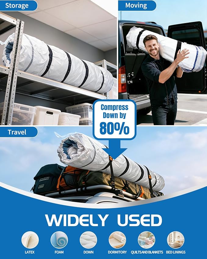 Mattress Vacuum Bag for Moving,Mattress Vacuum Seal Bag with Straps, Heavy Duty Mattress Storage Bag,((1 Queen/Full/Full-XL)