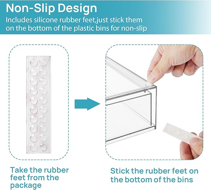 Vtopmart 6 Pack Clear Baby Bottle Organizer Set, Stackable Storage Drawers Ideal for Kichen Countertop, Vanity, Bathroom, Cabinet, Pantry Organization