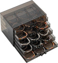 SPAKOWN Earring Organizer, Acrylic Earring Box Large 30 Compartments Jewelry Holder Organizer with 5 Drawers Stackable Earring Bracelet Storage Case Jewelry Boxes for Women (Black)