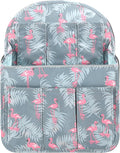 Surblue Backpack Organizer Insert Liner Hanging Travel Rucksack Purse and Handbag Insert Pocket, High-capacity Divider Foldable Nylon Shoulder Bag Organizer for Men and Women, (Flamingo, L)