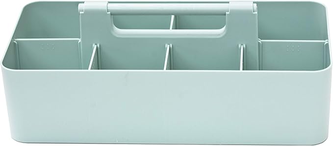 -Large Portable Caddy, DIY Dividers, 8 Compartments, School Office Supplies Home Business Organizer,Portable Basket with Handle Storage Organizer Modern Made in USA (4 PACK, Mint)