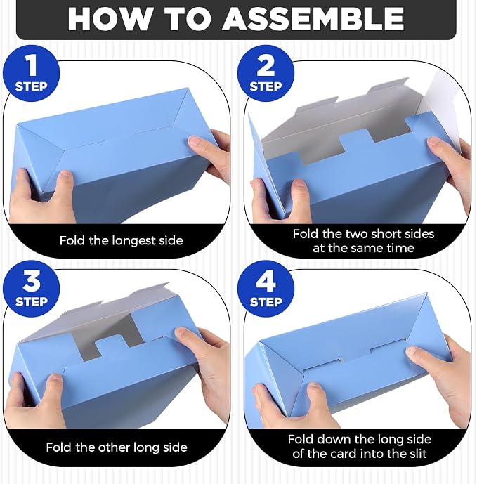 Jutom 48 Sets Cardboard Magazine Holders with Labels for Office,Blue